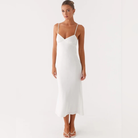 Peppermayo Exclusive Bentley Midi Dress White‎ Size 2 In White New With Tags - Picture 2 of 11